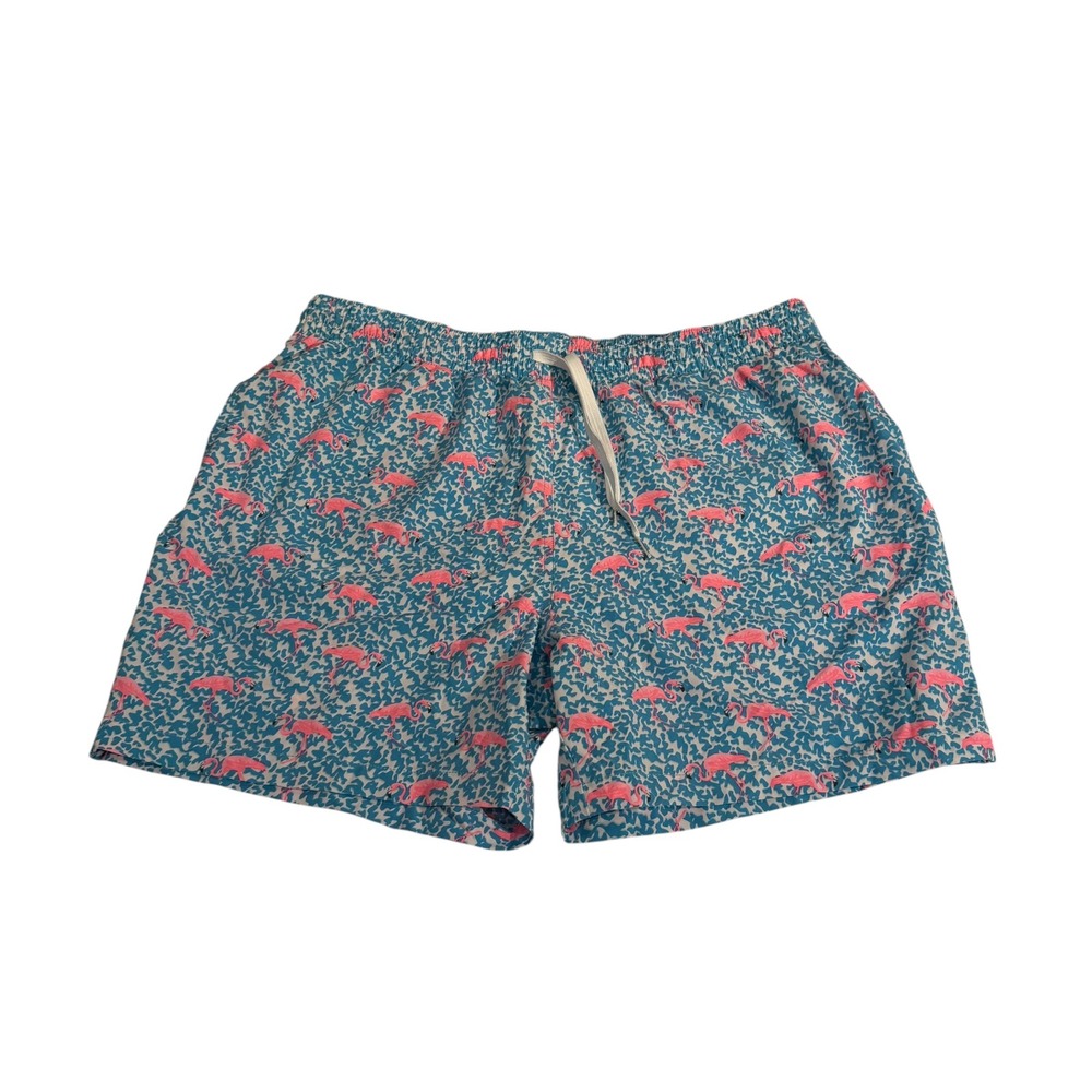 Chubbies Mens Swim Trunks XL Pink Flamingo Blue Pattern 5.5 Inseam Mesh Lined